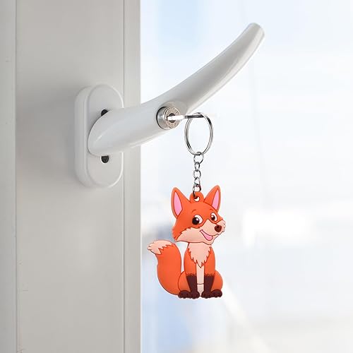 Miniatura 5 de Paquete de 24 llaveros de zorro para recuerdos de fiesta de bosque, rellenos de bolsas de fiesta de cumpleaños, regalos de devolución de baby shower