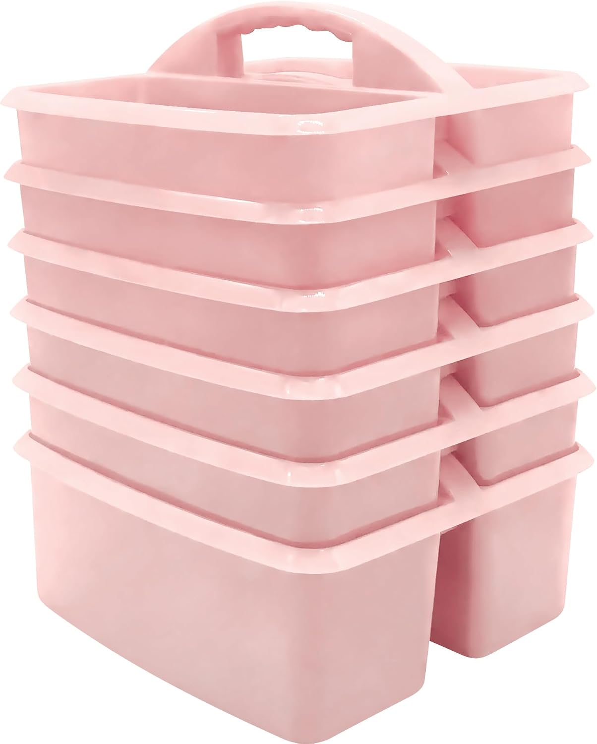 Teacher Created Resources Storage Caddy, Light Pink, Pack of 6