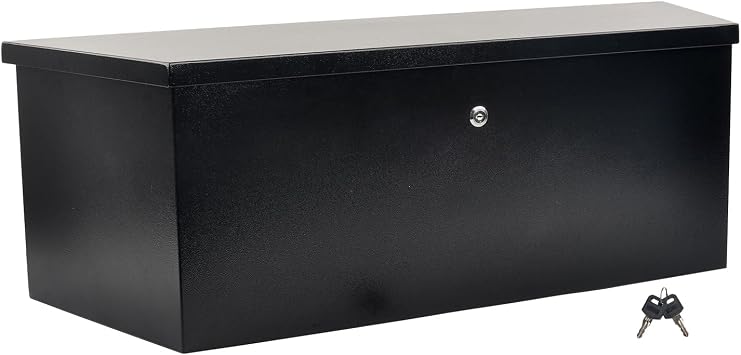 Black Steel Trailer Tongue Truck Box for Trucks Trailers RV ATV Pickup Trucks Flatbeds - 35 x 12.2 x 11.8 Inch