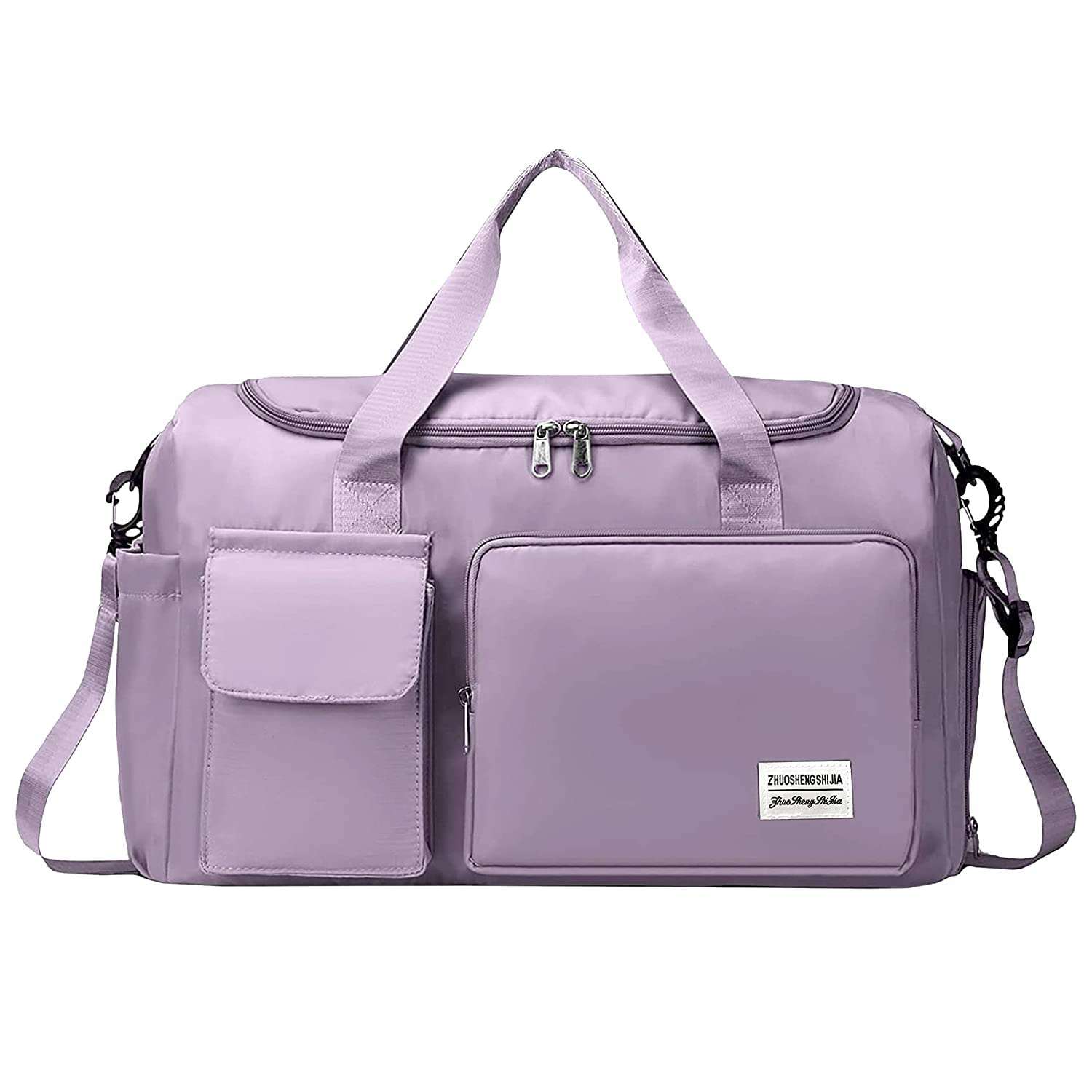 Travel Duffle Bag Sports Gym Shoulder Bag for Women with Wet Pocket & Shoe Compartment Weekender Overnight Travel Luggage Bag (Travel Bag, Multicolor)-image-31