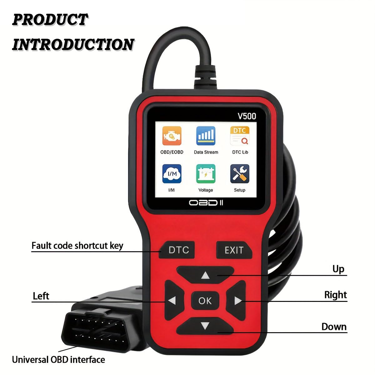 OBD2 Diagnosis para Ford Mustang F-150 Transit Bronco/Bronco Sport, Rápido Lectura Códigos Error, Portátil Diagnosis Coche Multimarca, Fiable Datos en Tiempo Real, Scanner OBD2