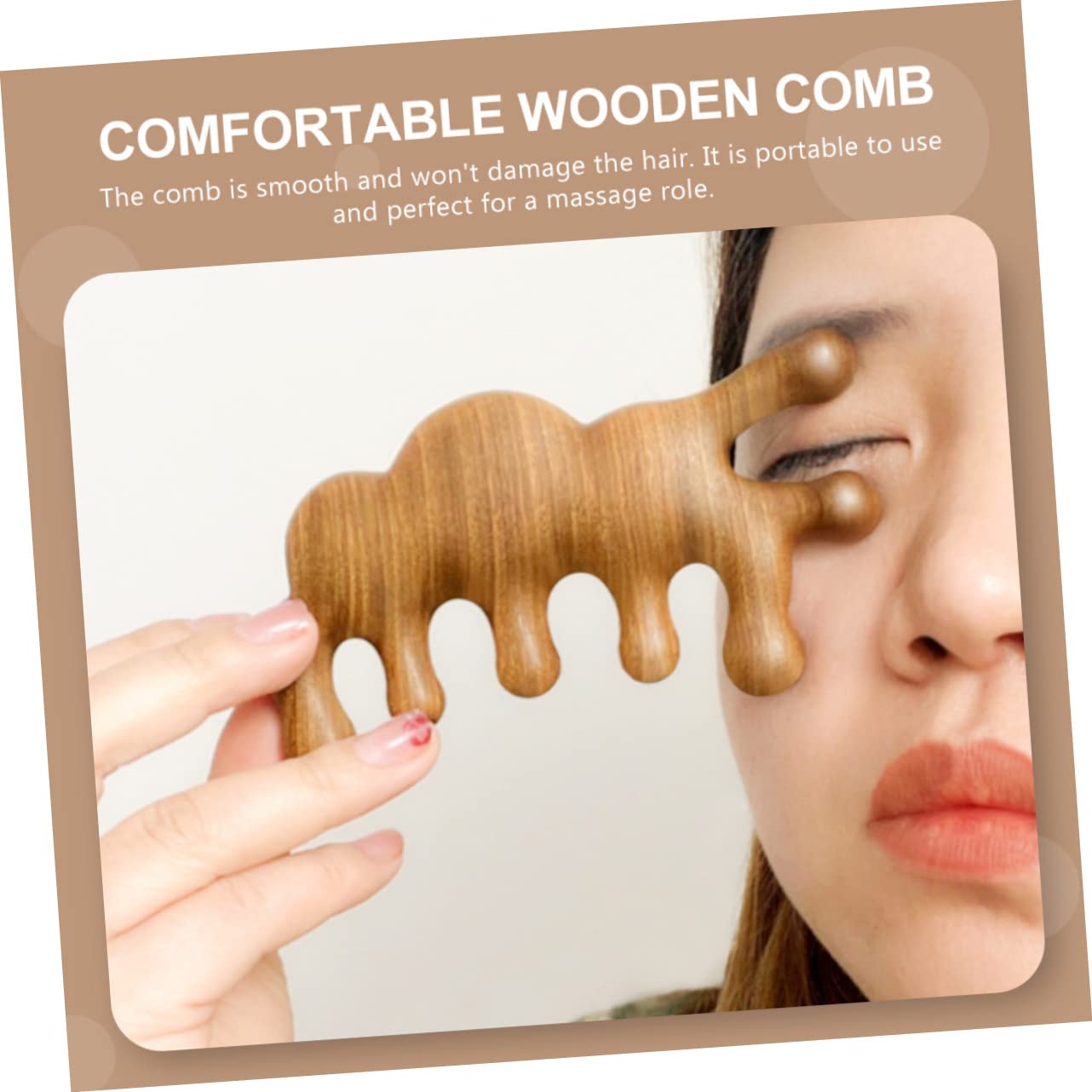 HONMEET Wooden Massage Wide Tooth Static Scalp Massage Tool for Care Meridian Massage Brush for Home Travel for Relaxation