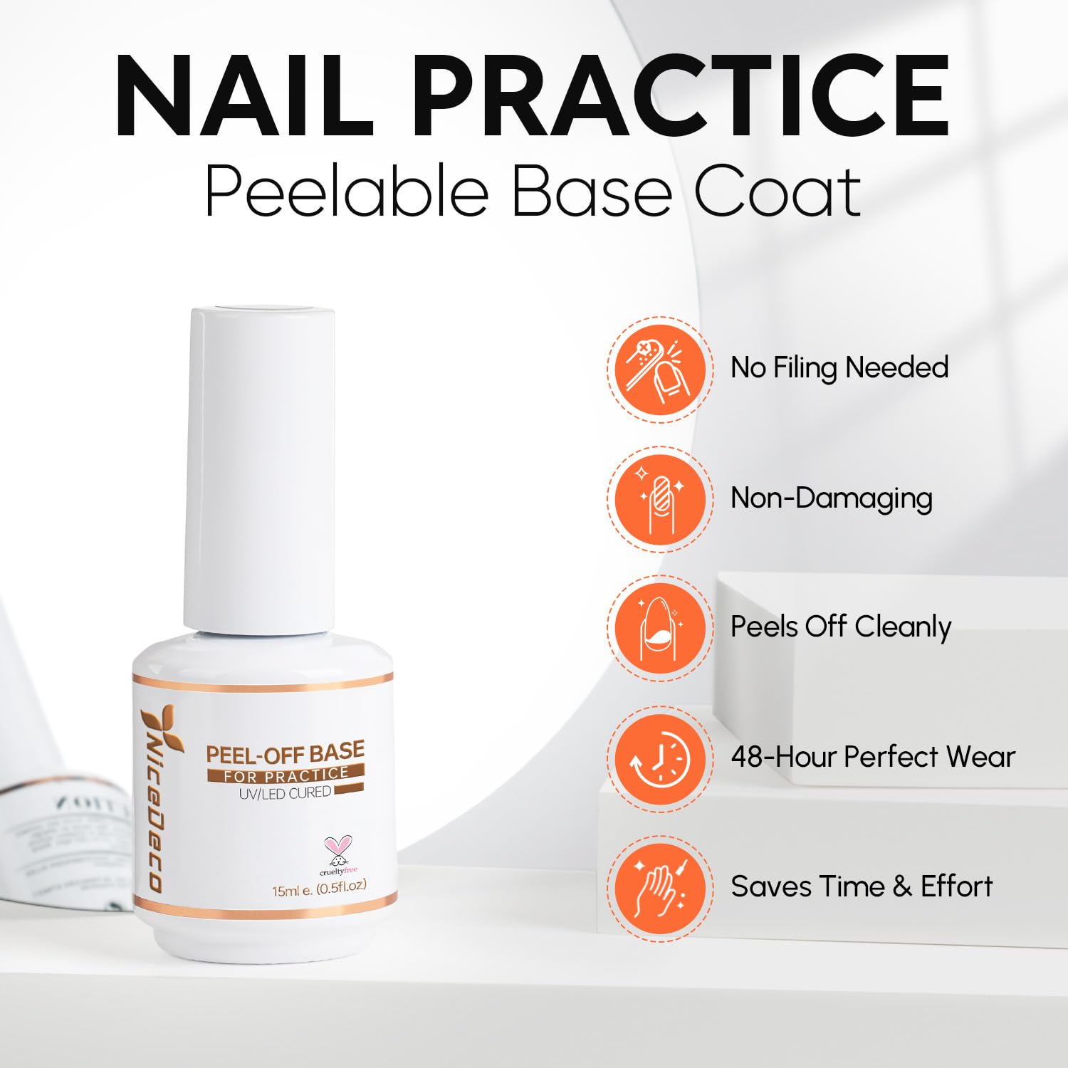 Nicedeco Baza Peel Off Paznokci żel 15 ml półtrwały lakier do paznokci Peealable Peealable Nail Polish UV LED, idealny do ćwiczeń w zdobieniu paznokci