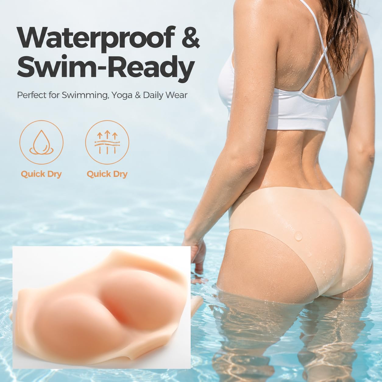 Faja Moldeadora de Silicona para realzar los glúteos para Mujer, Shorts con Almohadillas para glúteos, Ropa Interior Invisible sin Costuras para realzar Las Caderas | ropa interior invisible sin costuras para realzar las caderas
