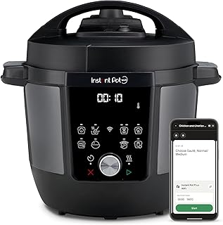 Instant Pot Plus 9-in-1-Multikocher 5,7 l – Gebürsteter Edelstahl, Schnellkochtopf, Schongarer, Reiskocher, Sauteuse, Joghurtbereiter, Speisenwärmer, Dampfgarer, Vakuumgarer, Sterilisator