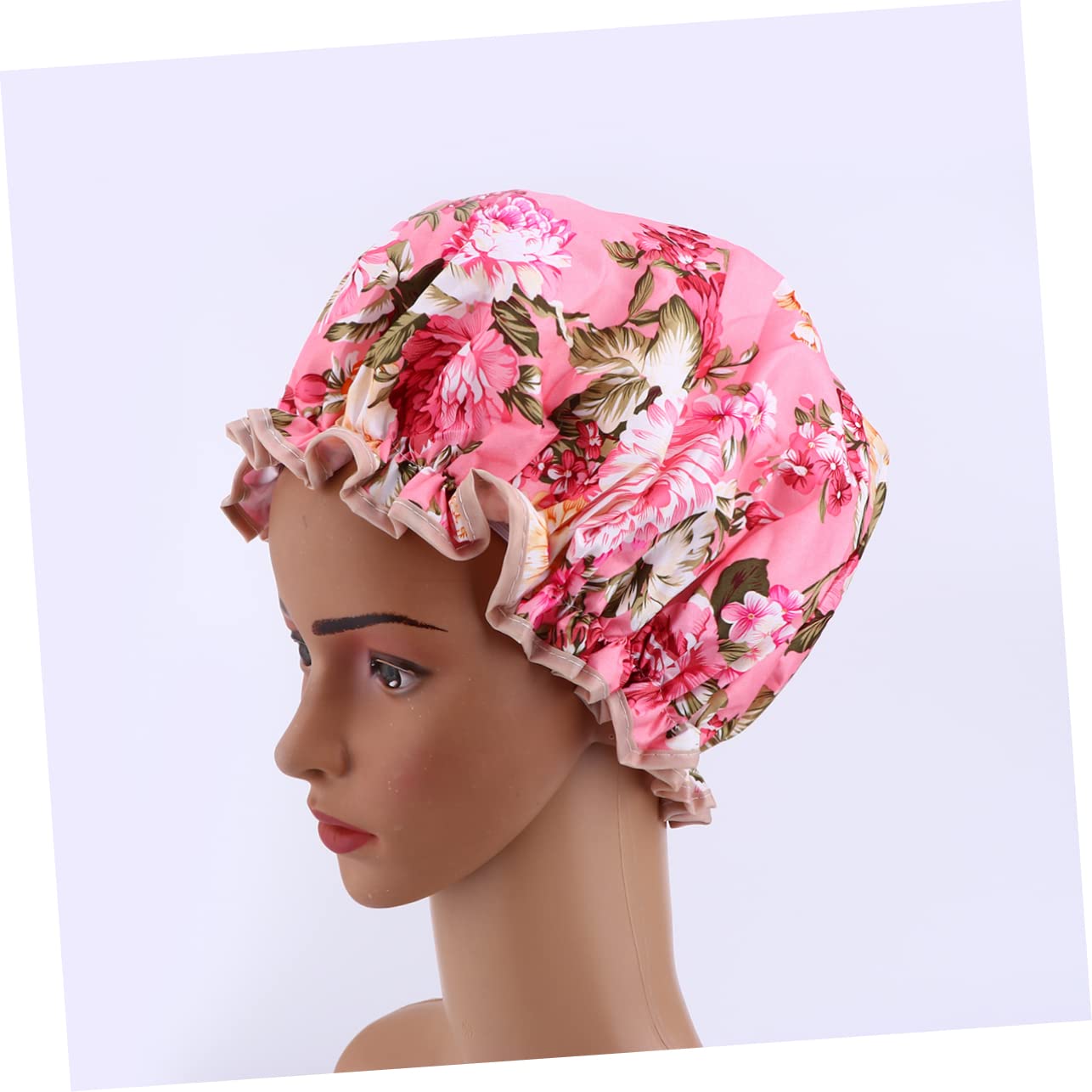 Angoily 9piezas Gorro De Ducha Para Mujer De Dobles Diseño Bonito Flores Reutilizable y Elástico Para Baño y Spa