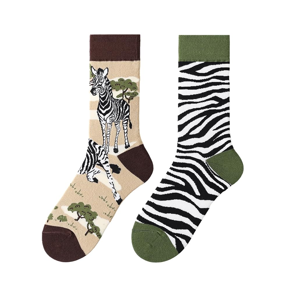 Calcetines Divertidos Unisex para Mujer y Hombre con Diseños Asimétricos en Par - Temas Animales, Comida, Fruta, Deporte y Arte en Algodón - Ideal para Regalos — view 7