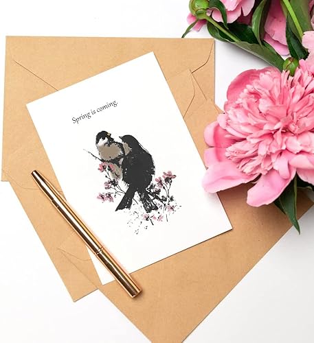 Miniatura 3 de ALIBBON 2 sellos transparentes de pájaros sobre flores para hacer tarjetas y decoraciones de álbumes de fotos, sellos de pájaros de primavera, fondo