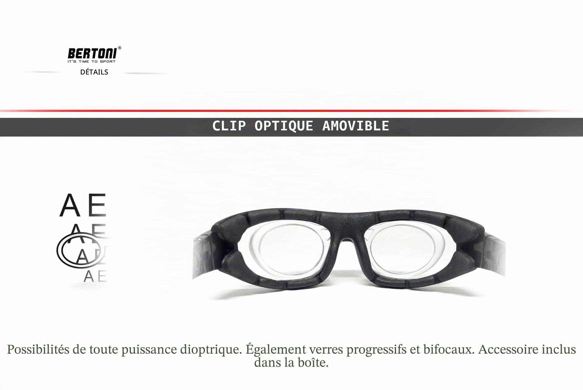 Bertoni Lunettes de Moto Photochromiques avec Clip Amovible pour Verres Optiques - Plaquette de Nez Réglable - Lunettes Moto 366
