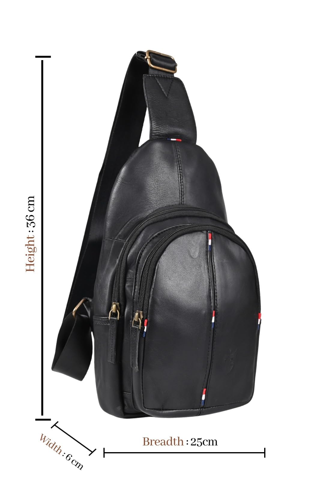 Genuine Leather Crossbody Bag for Men & Women Executive Chest Shoulder Bag for Office Business Travel Daily Stylish Adjustable Strap The Travel Adventure Perfect with Multi-Pocket Organization 3