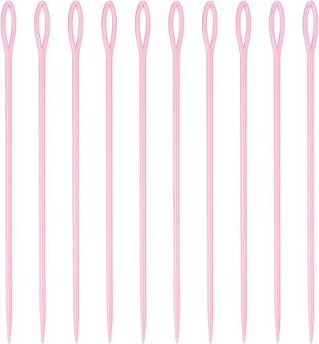 HARFINGTON 20 agujas de coser de plástico, 5.9 in de longitud, agujas romas de ojo grande, agujas de aprendizaje para coser artesanías hechas a