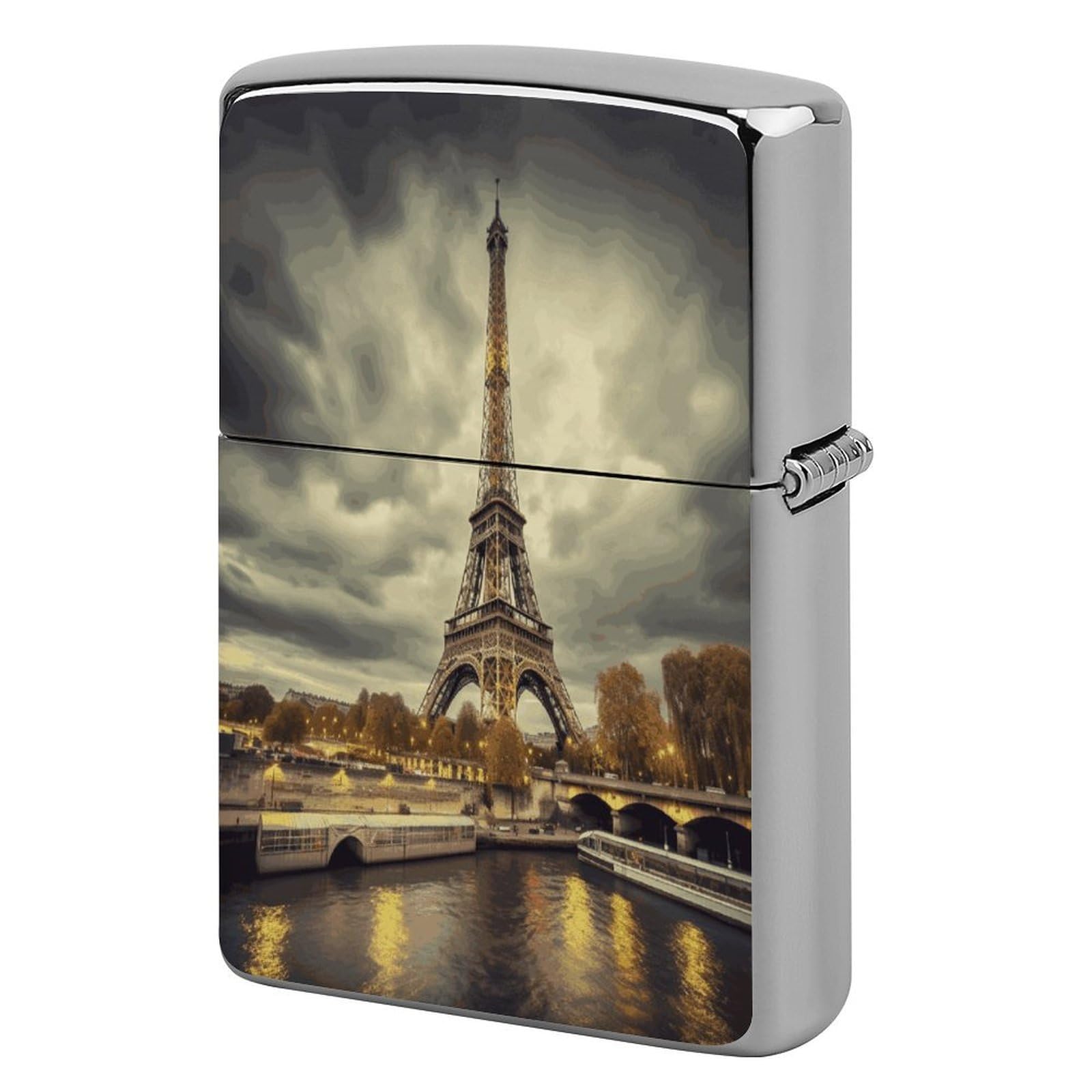 Fodpand Style Eiffel Tower Paris Metal Lighter Case Cover Lighter Sleeve