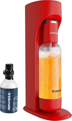 Máquina para hacer agua con gas DrinkMate, con cilindro de 3 oz, Rojo
