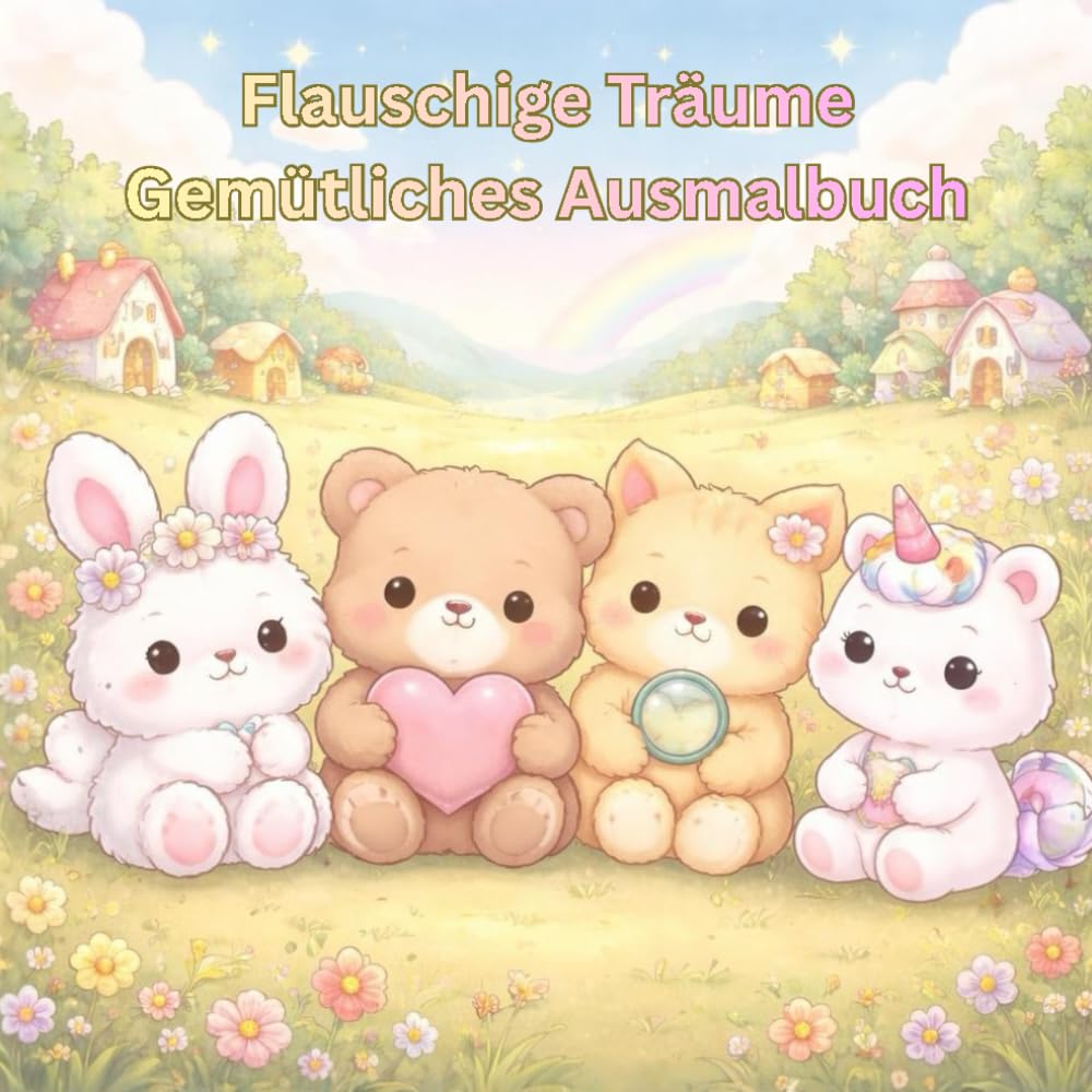Flauschige Freunde – Ein gemütliches Kawaii-Ausmalbuch: Niedliche Szenen, kleine Welten und entspannende Motive zum Ausmalen