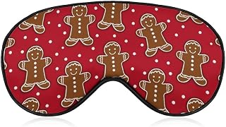Super Smooth Soft Sleep Eye Mask for Sleeping Travel Shift Work Meditation, Christmas Red Polka Dots Snowflakes Gingerbread Cookies Art Light Blocking Traveling Sleeping Eye Mask Cover