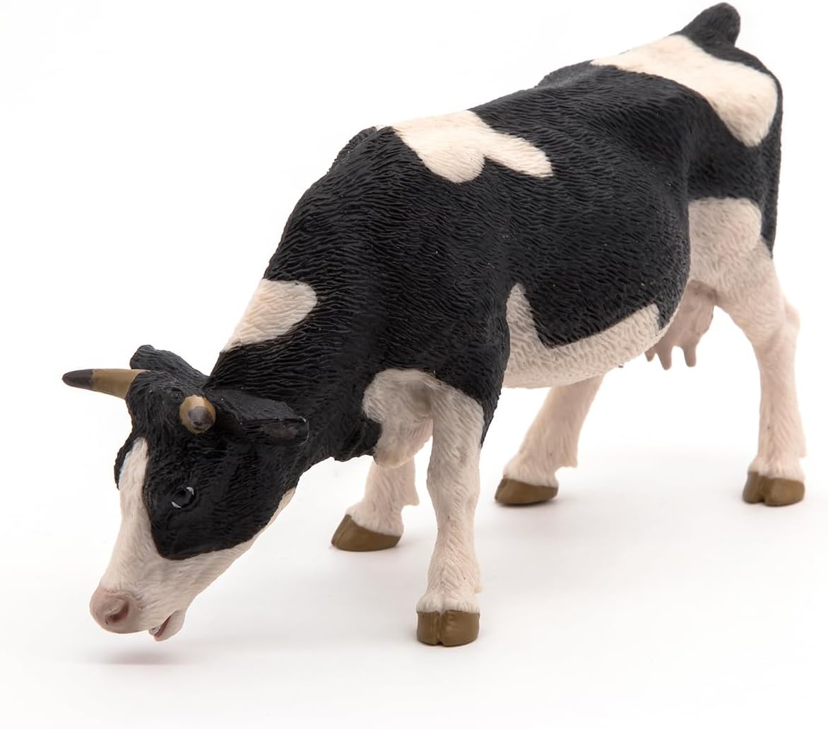 Papo "Grazing Black & White Cow Figure