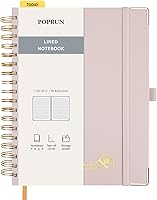 Vista 14 de POPRUN Lined Spiral Journal Notebook for Women & Men, 7-1/4" x 9-1/2", 220 Numbered Pages, College Ruled Hardcover Notebook for Work, Journals for