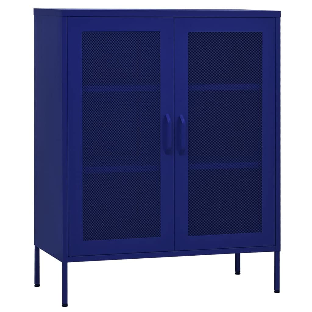 Armario de acero azul marino 80x35x101.5 cm con estantes para almacenamiento