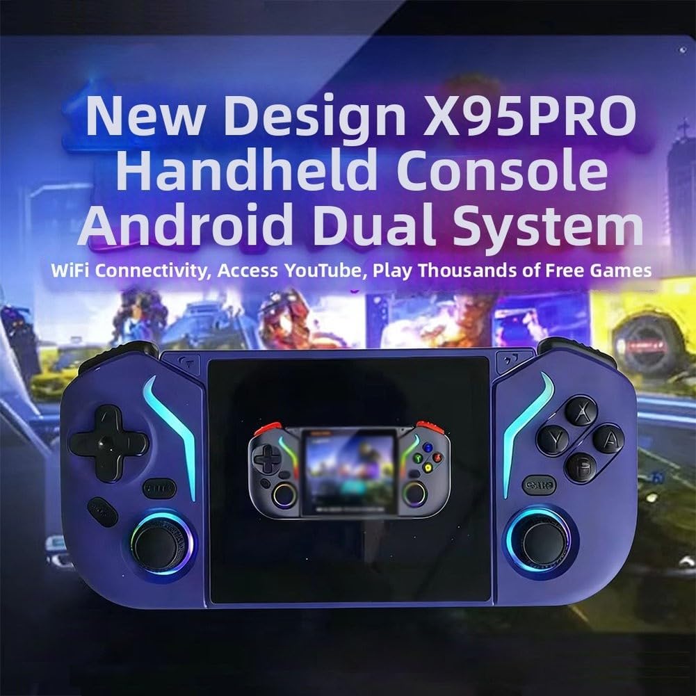 X95pro Console portable rétro avec plus de 20 000 jeux intégrés Écran IPS 3,5" Batterie 3000 mAh et stockage extensible jusqu'à 256 Go (Noir)