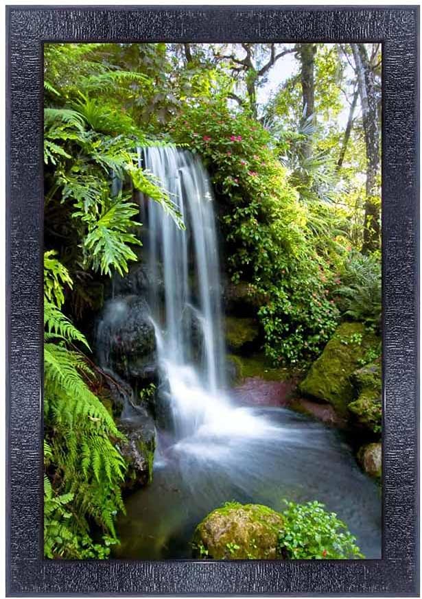 pnf Poster And Frames Vastu Waterfall Landscape Scenery Wooden Photo Frame With Acrylic Sheet | Living Room, Bedroom | Home Decoration | Best Gifting Option (10x14inch Multicolour,Synthetic) 8428