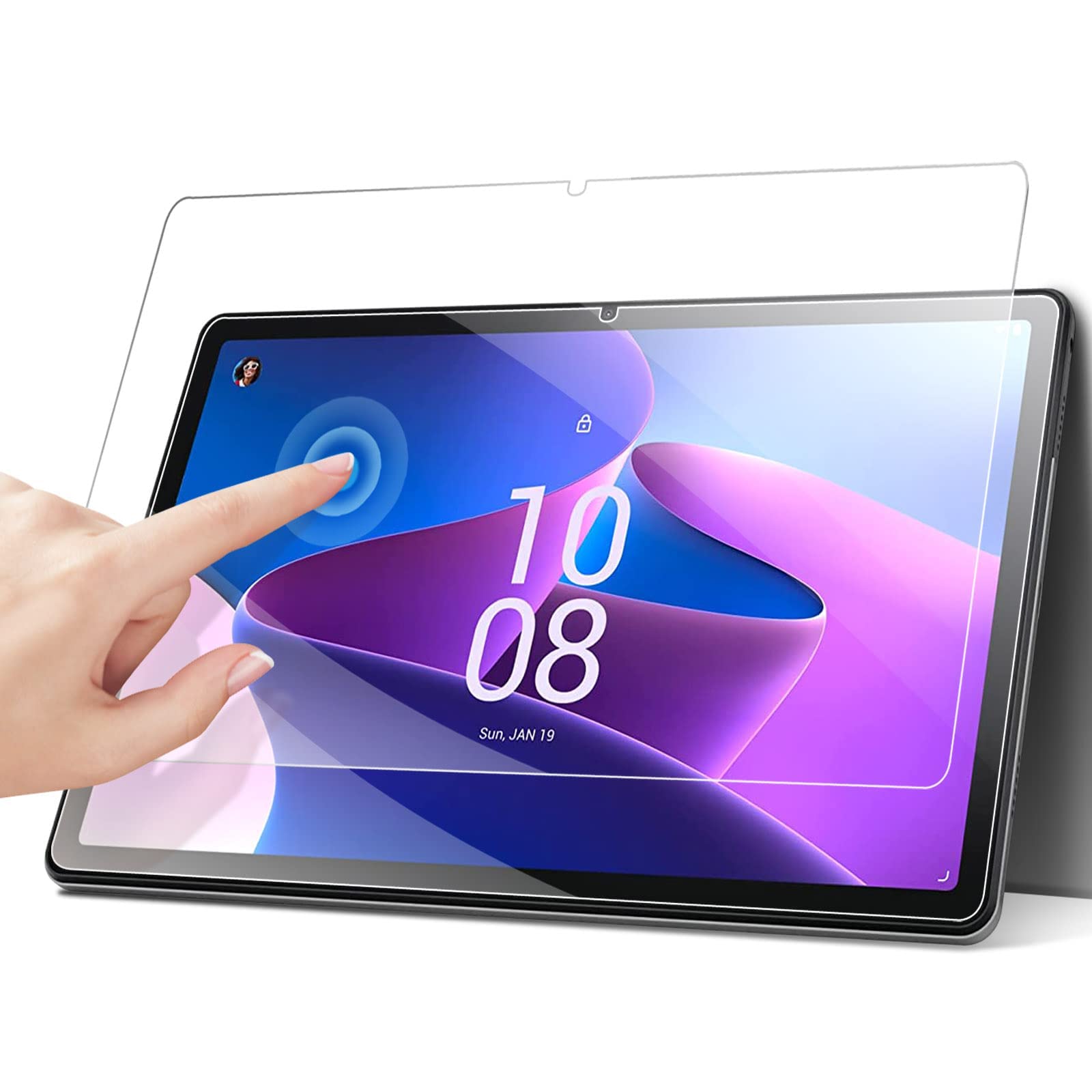 Muzz Screen Protector for Lenovo Tab M10 Plus 3rd Gen 10.6" 2022 (TB-125F/128F), Ultra-Clear/Anti-Glare/Touch Sensitive/Bubble Free/Anti-Scratch Lenovo M10 Plus 10.6 Tempered Glass【2-PACK】