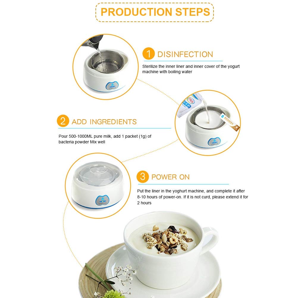 HEEPDD Polvo de Fermentación Probiótica para Yogurt Casero, 10 Paquete