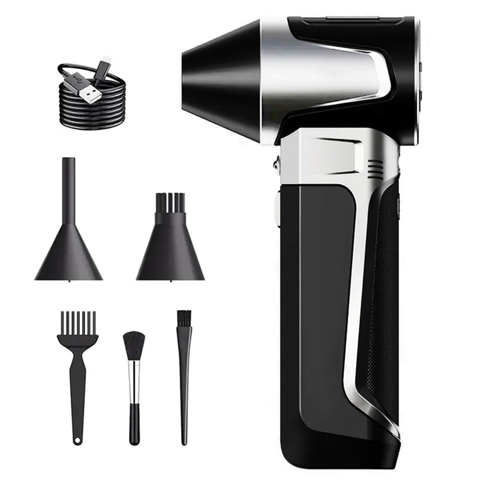 Portable Handheld Fan with 3 Speed Settings Rechargeable Cordless Air Blower Powerful 130000RPM Cleaner Small Fan Handheld Cleaner