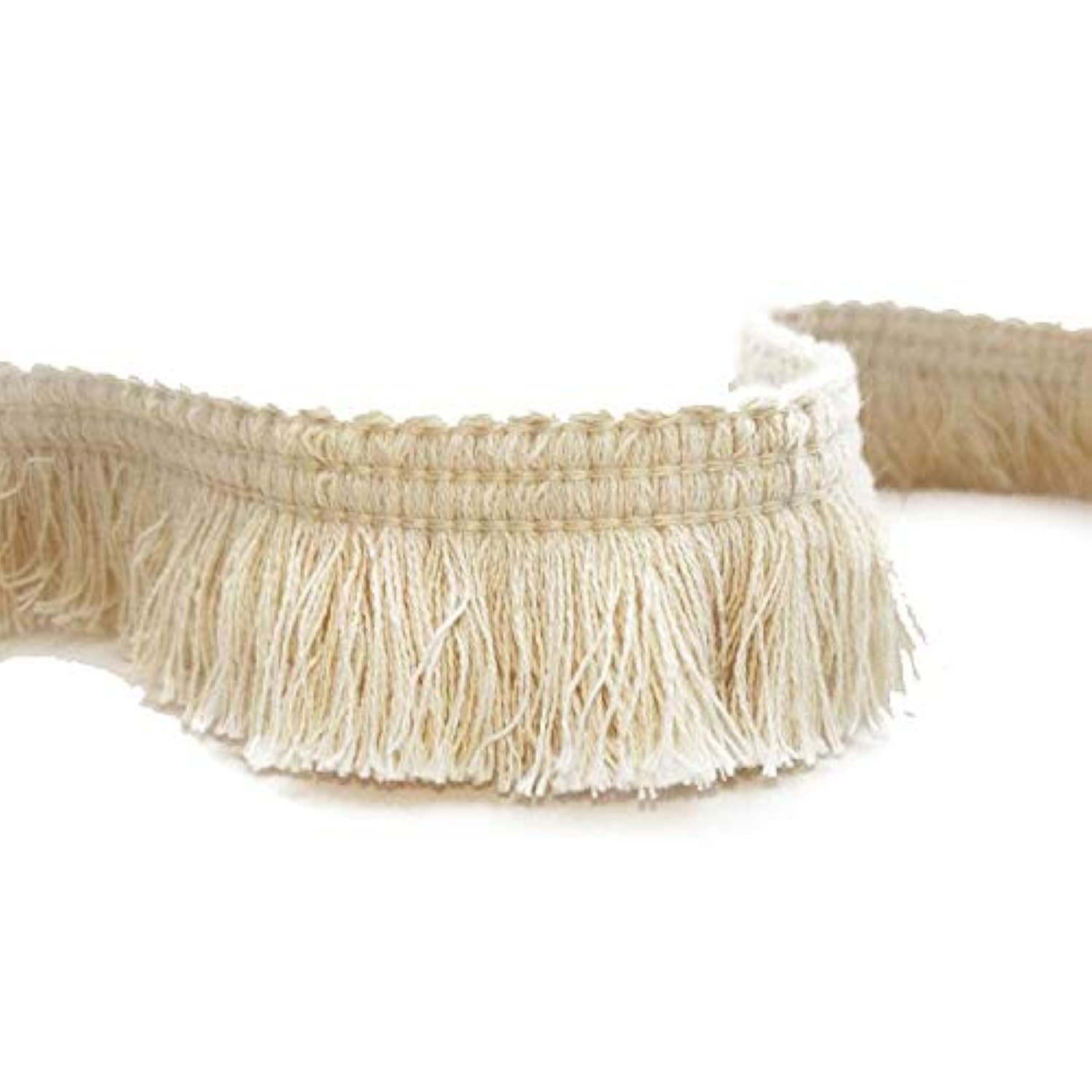 10 Meter Beige Cotton Tassel Fabric Fringe Trim Decorative DIY Crafts Dress Trimming Decor
