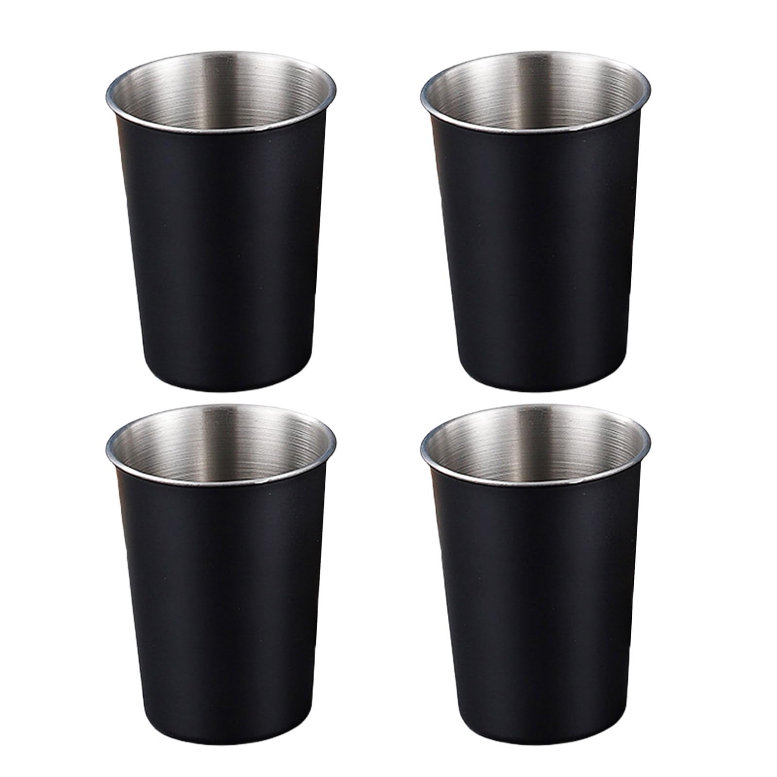 Elnwnnkc 4pcs Practical Stainless Steel Kids Cups Kids Metal Cups Sturdy and Portable Stainless Steel Drinking Glasses Stackable Tumblers Set