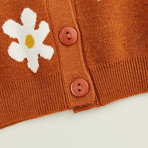 Toddler Baby Girl Cardigan Long Sleeve Floral Button Knit Sweater Coats Top Cute Fall Winter Knitwear Jacket Warm Clothes4