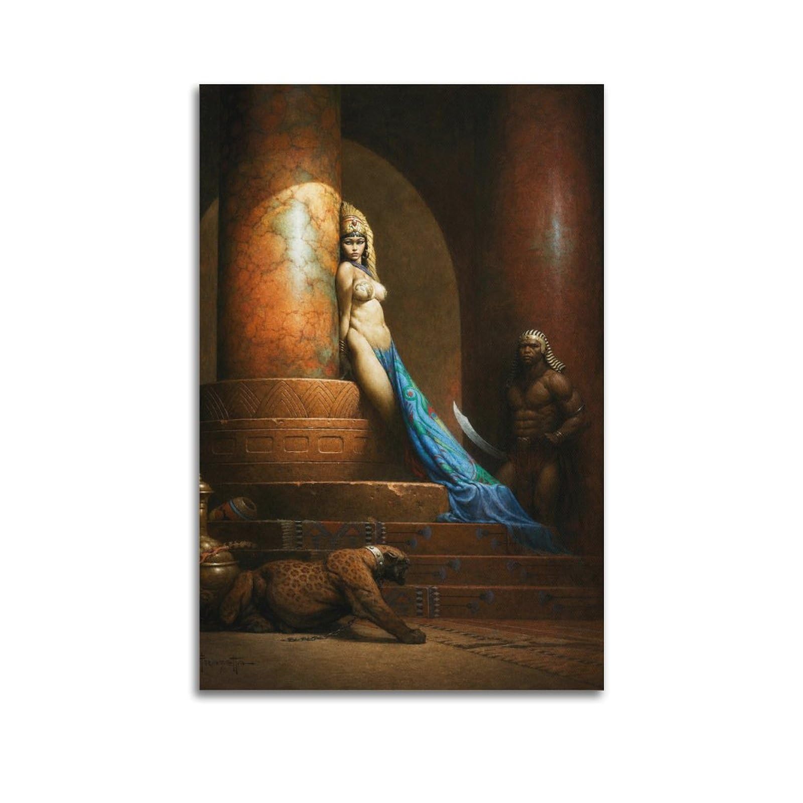 Lienzo Art Nouveau egipcio de Frank Frazetta para renovar paredes aburridas 6
