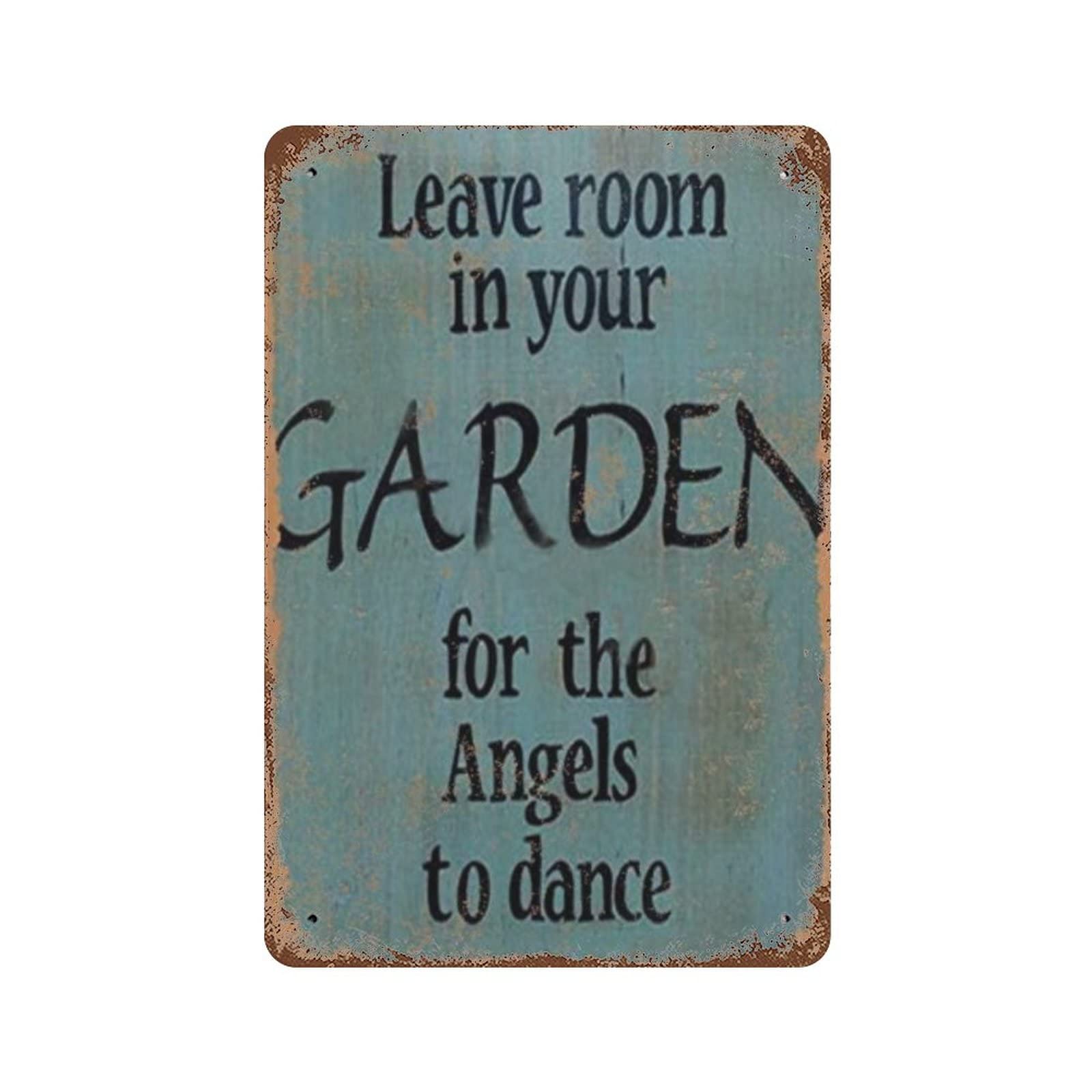 AOOEDM Leave Room In Your Garden For The Angels To Dance Vintage Tin Sign Metal Tin Signs for Man Cave Funny Art Wall Plaque Kitchen Bar Pub Coffee Shop Wall Decor