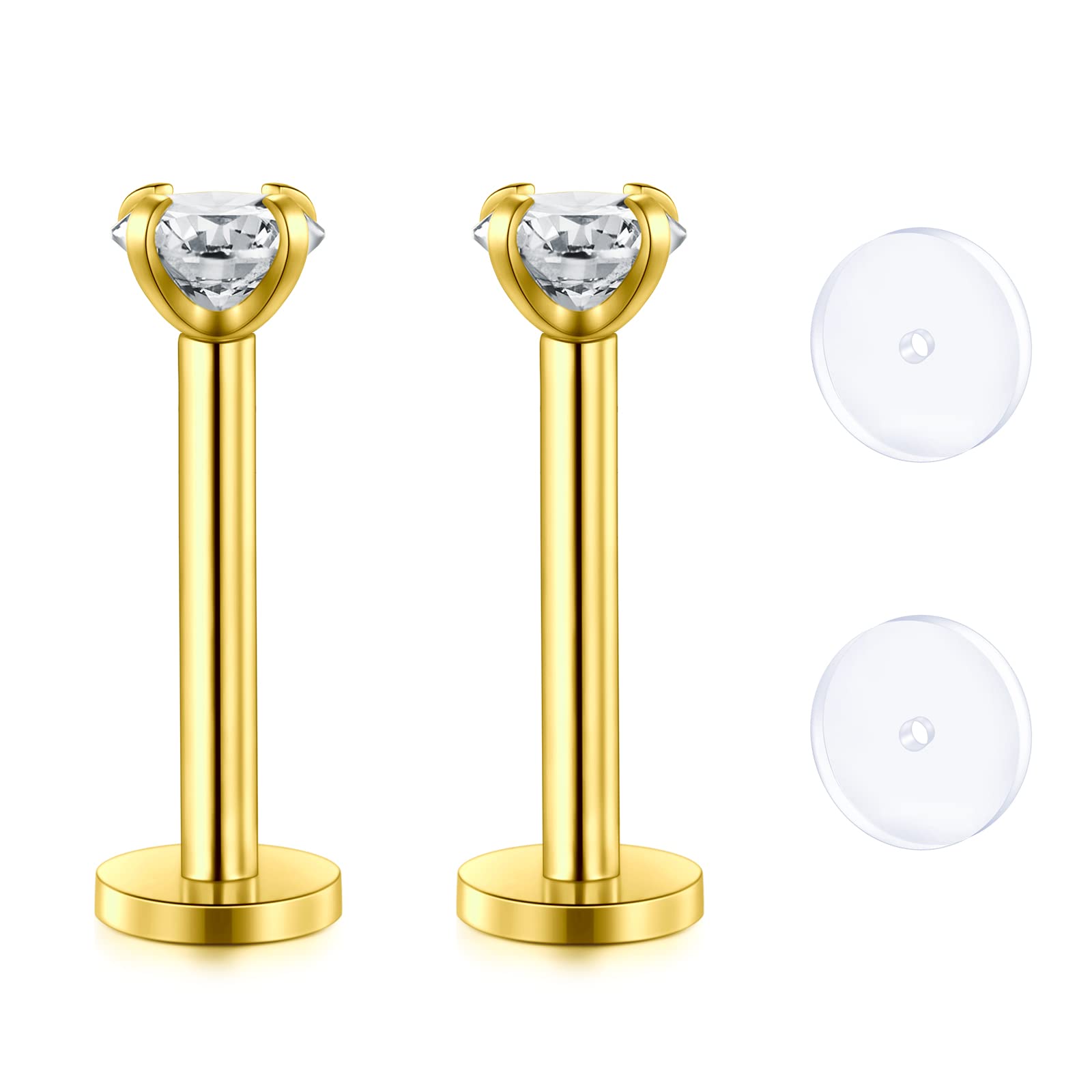 D.Bella 16G Clear Piercing Retainers Flexible Cartilage Helix Daith Rook Tragus Earring Retainer Bioflex Plastic Nose Septum Lip Eyebrow Rings