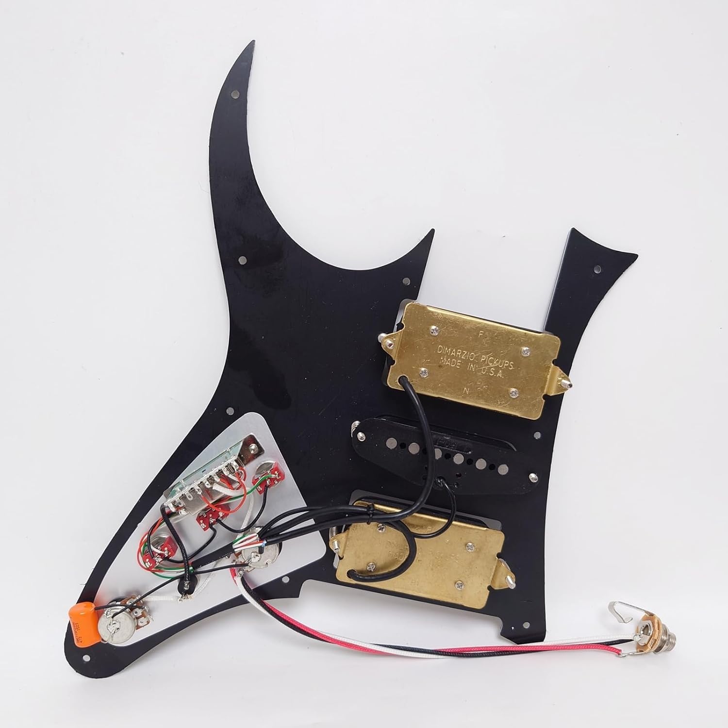 HSH Wstępnie okablowany Pickguard Alnico 5 przetworniki z pojedynczą cewką/Humbucker, rozdzielanie cewki, ulepszony przełącznik osłona kostki do gitary elektrycznej Ibanez RG