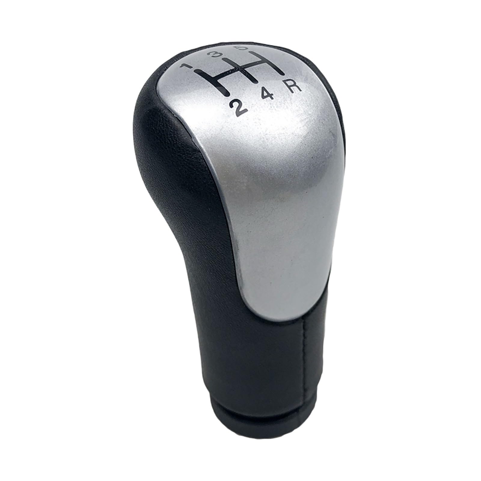 Rbevcrr Car Shift Lever Knob for Fiesta for Fusion for Transit for Connect 2002-2008 Leather Gear Shift Knob Shifter Gaiter Boot Cover Case Stick Shifter Pen(5 Speed Silver)