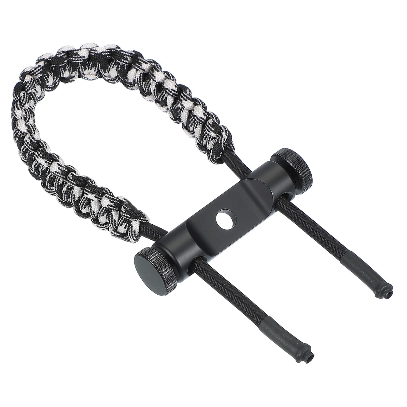 sourcing map Archery Bow Wrist Sling 15.75 Inch 550 Paracord Strap Compound Bow Stabilizer & Hand Loop Carrier Bow Stabilizer for Bow Hunting Shooting Black/White 1 Count