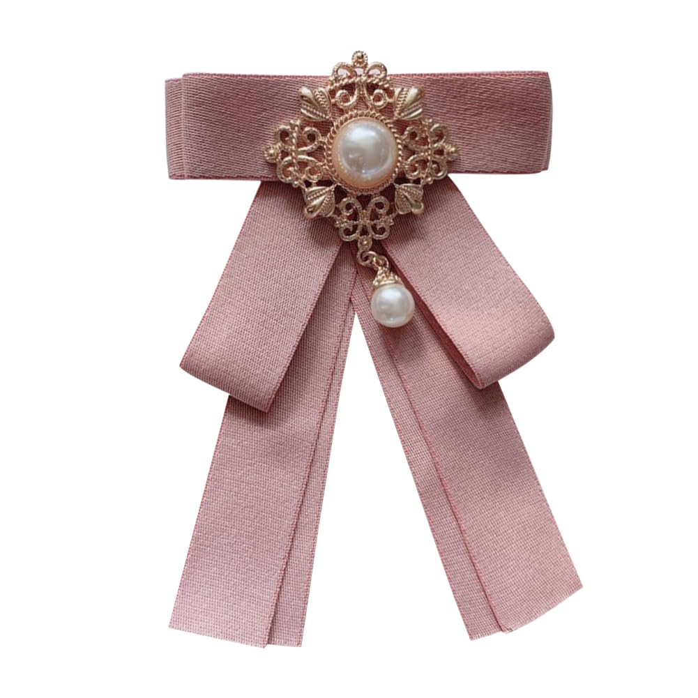 Rhinestone Retro British Style Pre-tied Adjustable Fabric Ribbon Bow Tie for Women Men Uniform Necktie Bownot