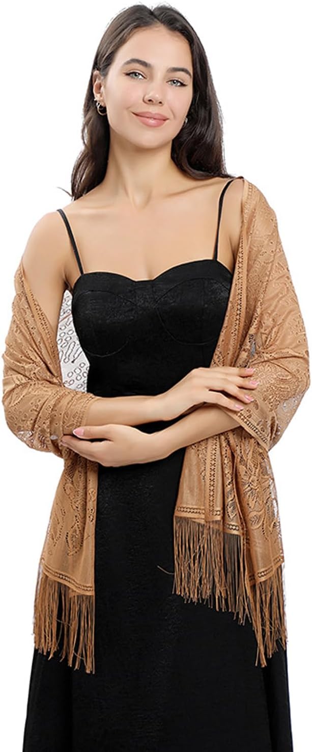Shawls and Wraps for Evening Dresses Lace Scarfs for Women Pashmina Wedding Formal Shawl - Image 3