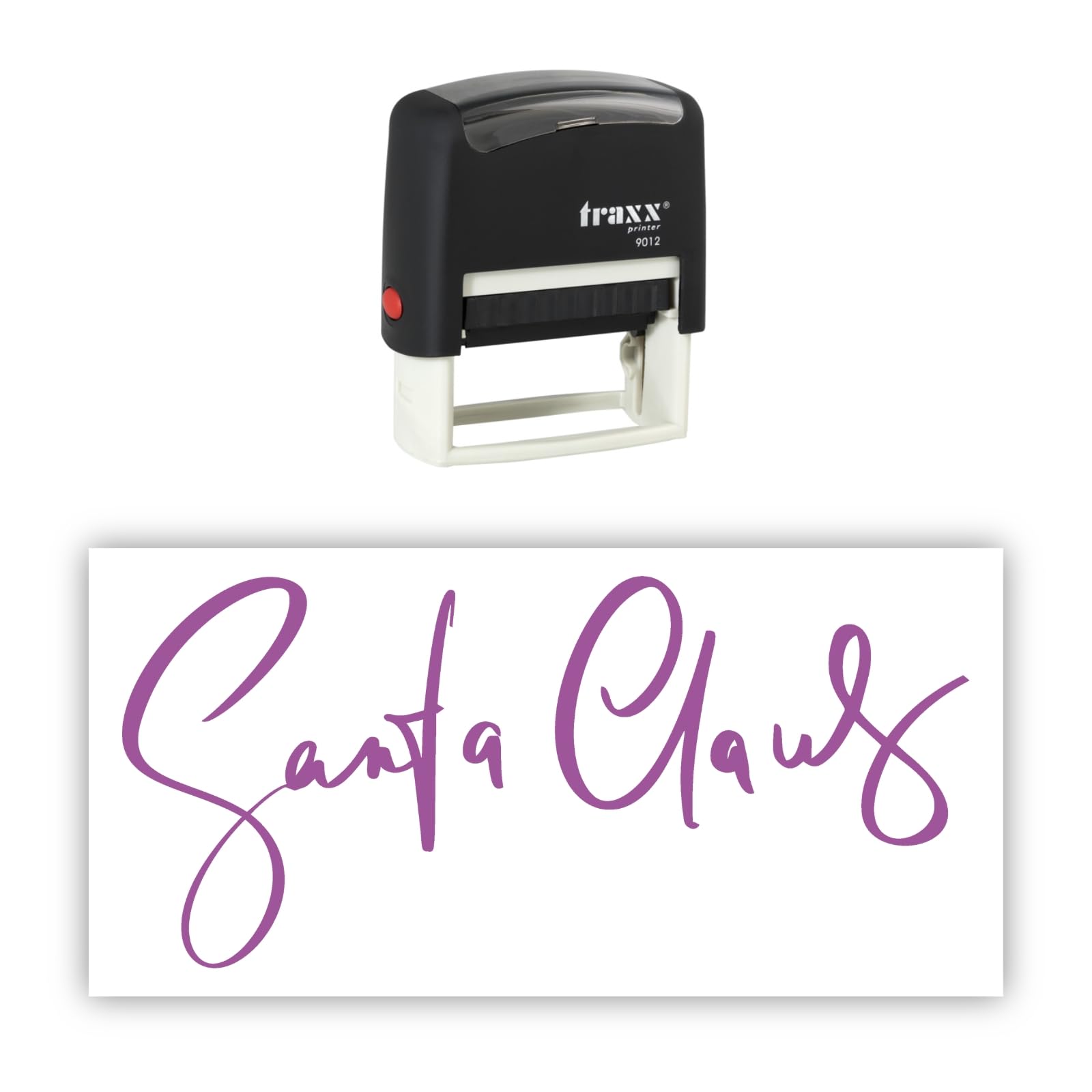 Stamp Design 4U Purple Christmas Santa Signature Self Inking Stamp Signed By Santa Claus Rubber Stamp In Violet Ink