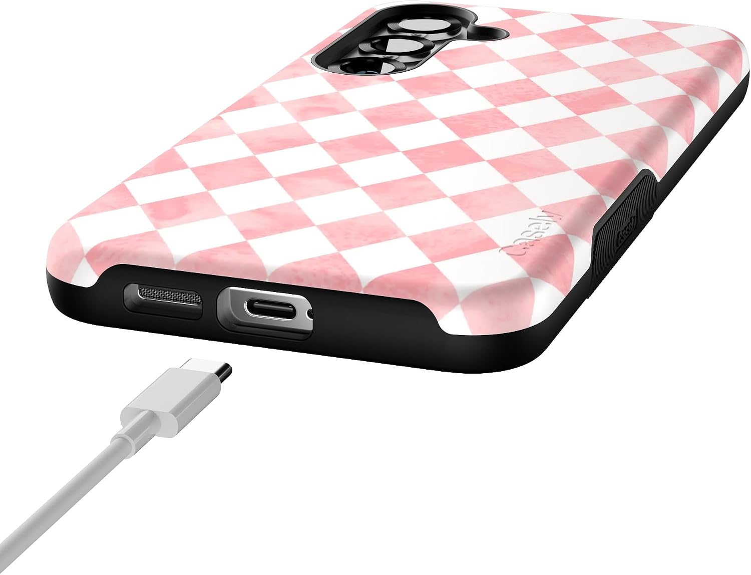 Casely Galaxy S25 Plus Case | Queen of Diamonds | Pink Watercolor | Bold Protective Design | Compatible with MagSafe