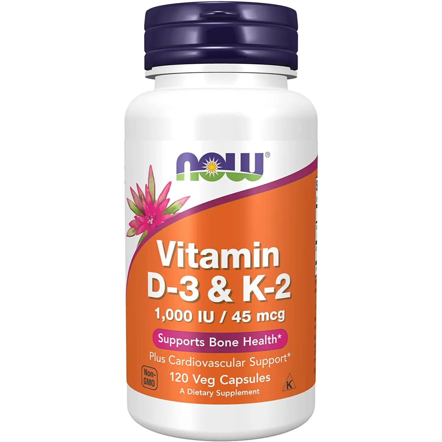 NOW Vitamin D-3 & K-2,120 Veg Capsules