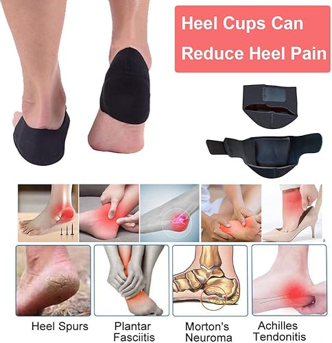 Miniatura 5 de Tacones ajustables para fascitis plantar, 4 unidades, para aliviar el dolor en el talón (negro), Negro -