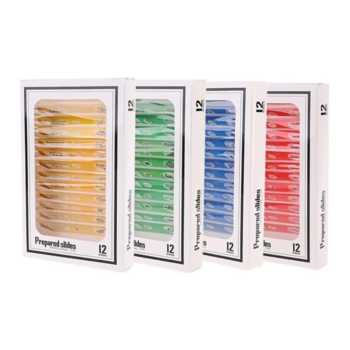 Lab Microscope Accessories 48pcs/Set Kids Plastic Prepared Microscope Slides Biological Specimen