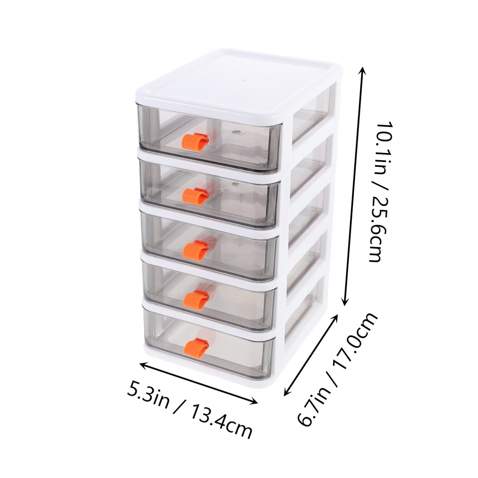 Cassettiera a 5 cassetti – Cassettiera da scrivania trasparente, mobiletto multifunzione, scaffale bianco per casa e ufficio, efficiente risparmio di spazio, soluzione elegante per mobili