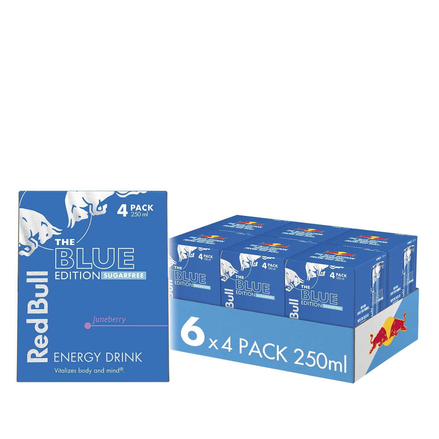 Red Bull Blue Edition Sugarfree Juneberry Energy Drink 250ml 4 Pack (Pack of 6)