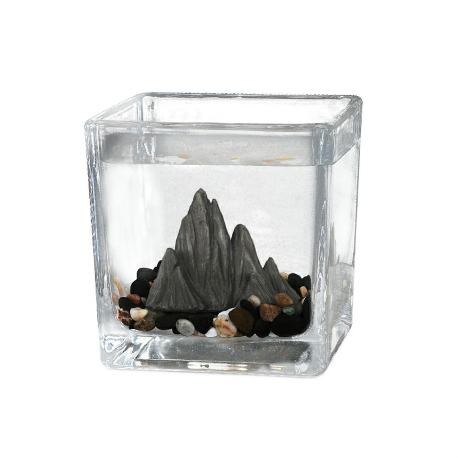 Acuario Pecera Pequeña Escritorio Cuadrado Acuario Ecológico Micro Paisaje Habitación De Invitados Oficina Pequeños Adornos Taza De Té Vidrio Paisaje Rejilla Pecera Peces Acuario(Grande)
