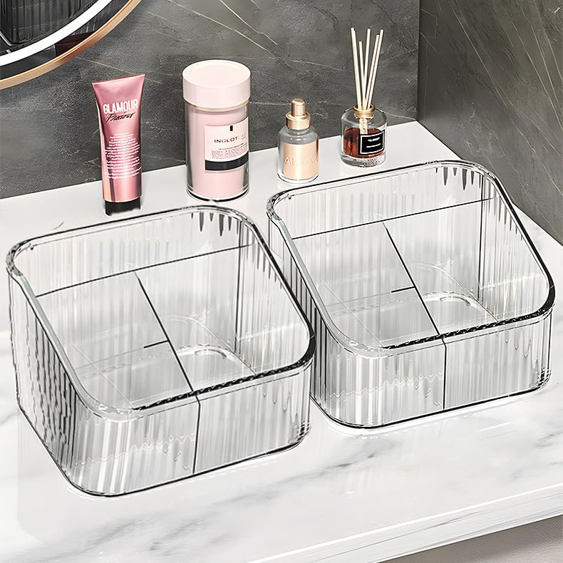 Miniatura 4 de Organizador de maquillaje acrílico con divisores  Soporte de almacenamiento de cosméticos ajustable para lápiz labial, sombra de ojos, polvo,