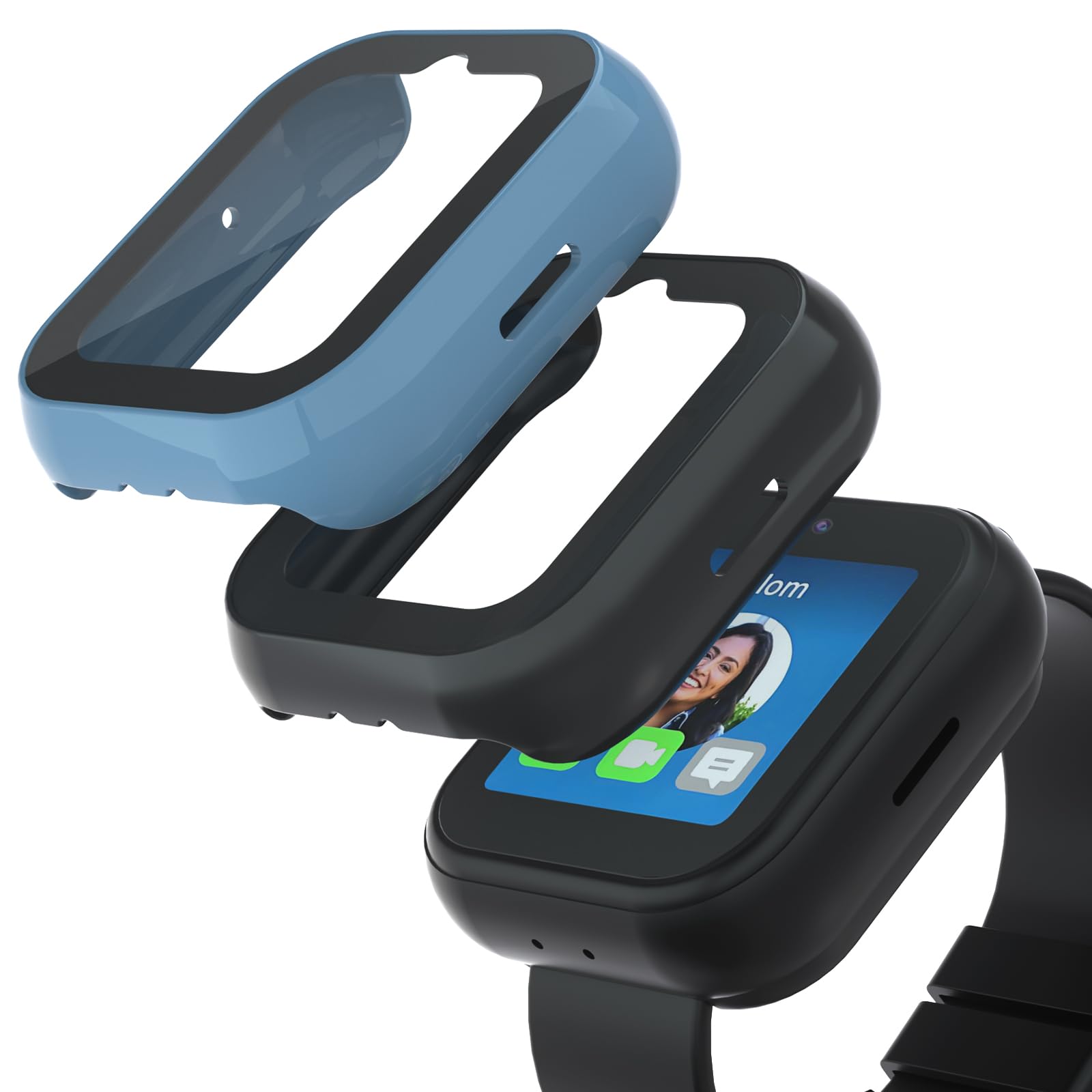 sylacor Compatible with Sync UP Kids Watch 2 Screen Protector 2Pack Hard PC and Tempered Glass Case Cover