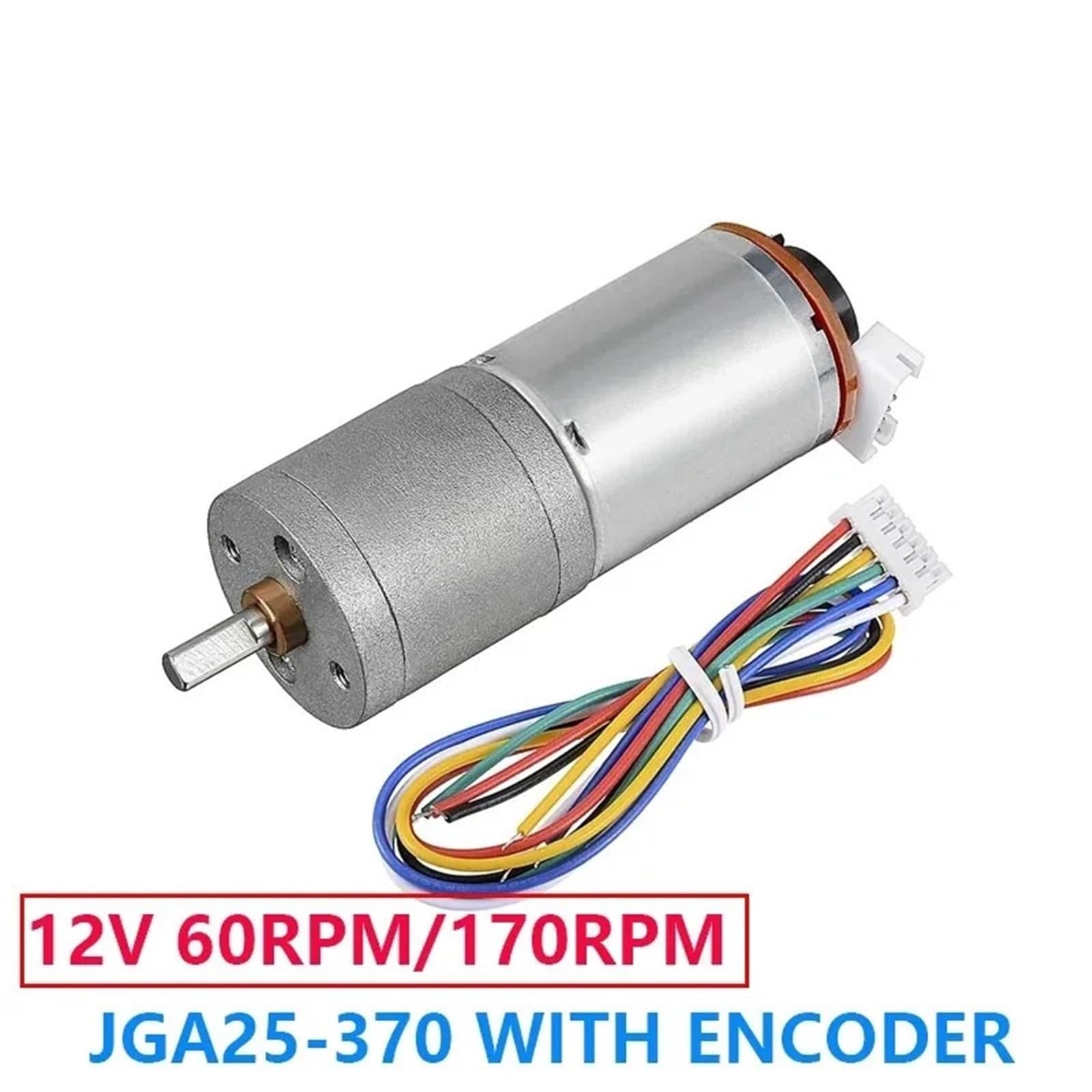 1 motoréducteur avec codeur de vitesse JGA25-370 à couple élevé (60 tr/min, 6 V)