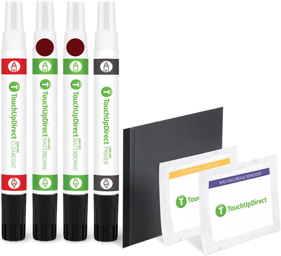 TouchUpDirect GFM/WA294F Crimson Metallic Tricoat Compatible with Chevrolet Exact Match Touch Up Paint Combo - Platinum Kit